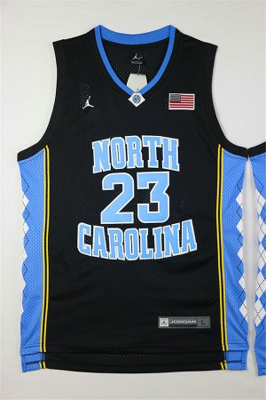 Maillot De Basket NCAA North Carolina University Michael Jordan 23 Engrener Noir